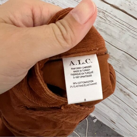 ALC Rust Burnt Orange Corduroy Straight Leg Pants - Picture 5 of 5